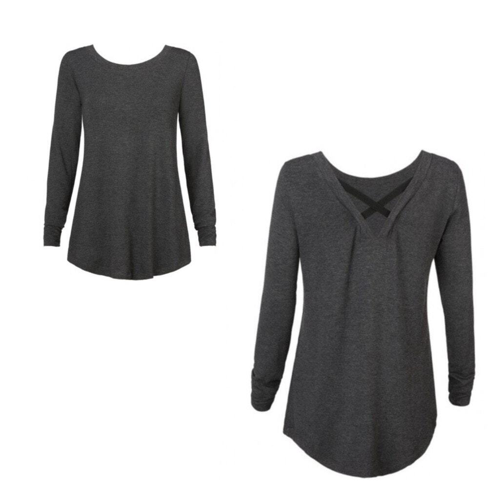 Cabi 4007‎ ATC Cross Back Sweatshirt XL Long Sleeve V Neck Soft Lightweight